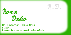 nora dako business card