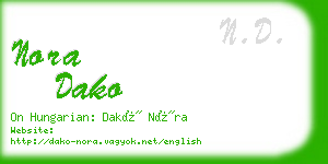 nora dako business card